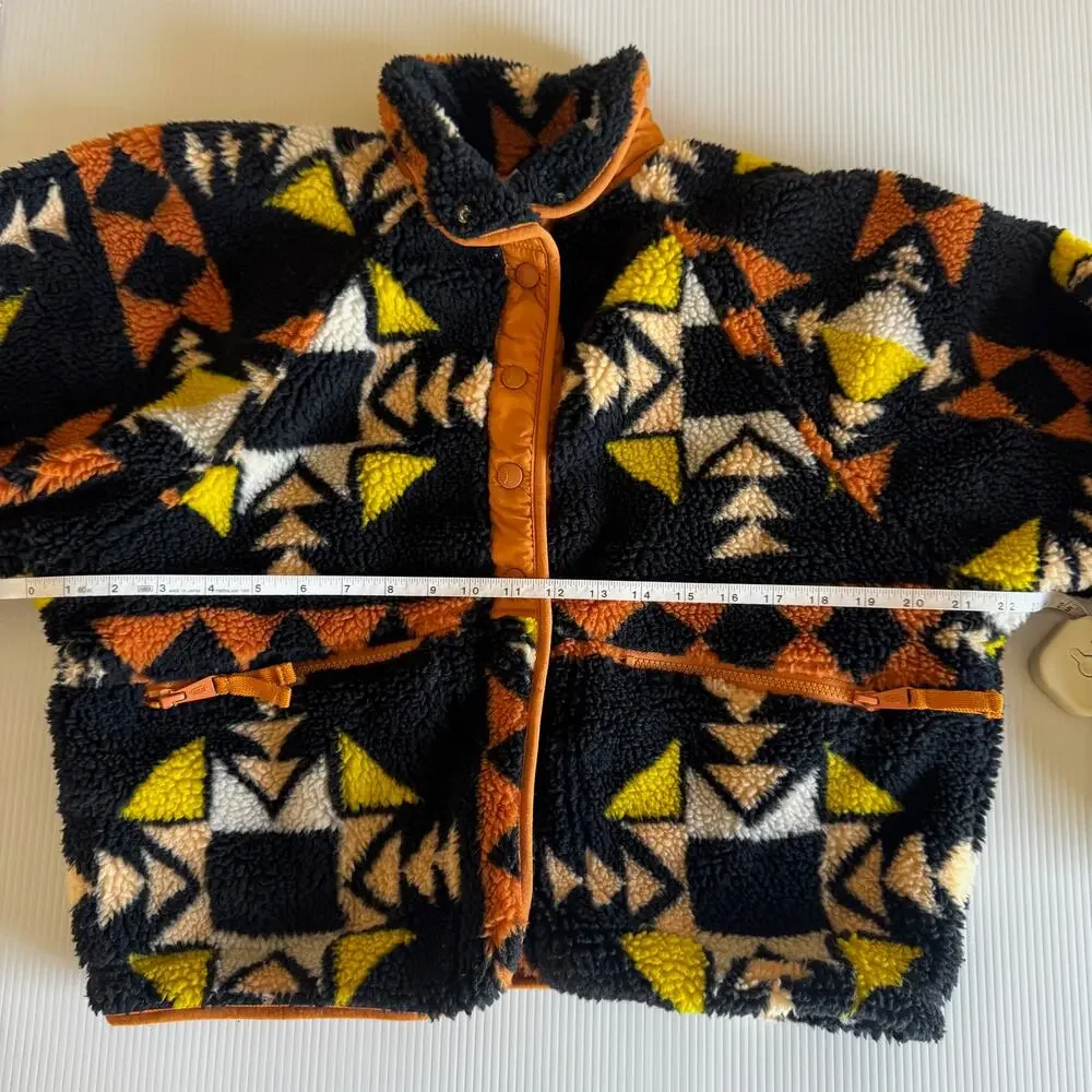 Free People Rocky Ridge Fleece Jacket XS Geometric Tribal Sportif Festival Boho - Picture 7 of 16